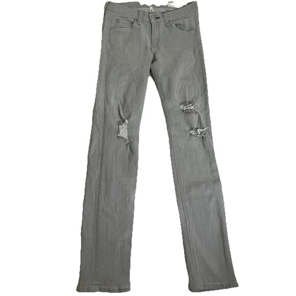 Rag & Bone Gray Distressed Skinny Jeans Women’s Sz 28 Distressed Ripped Knees - Picture 1 of 12
